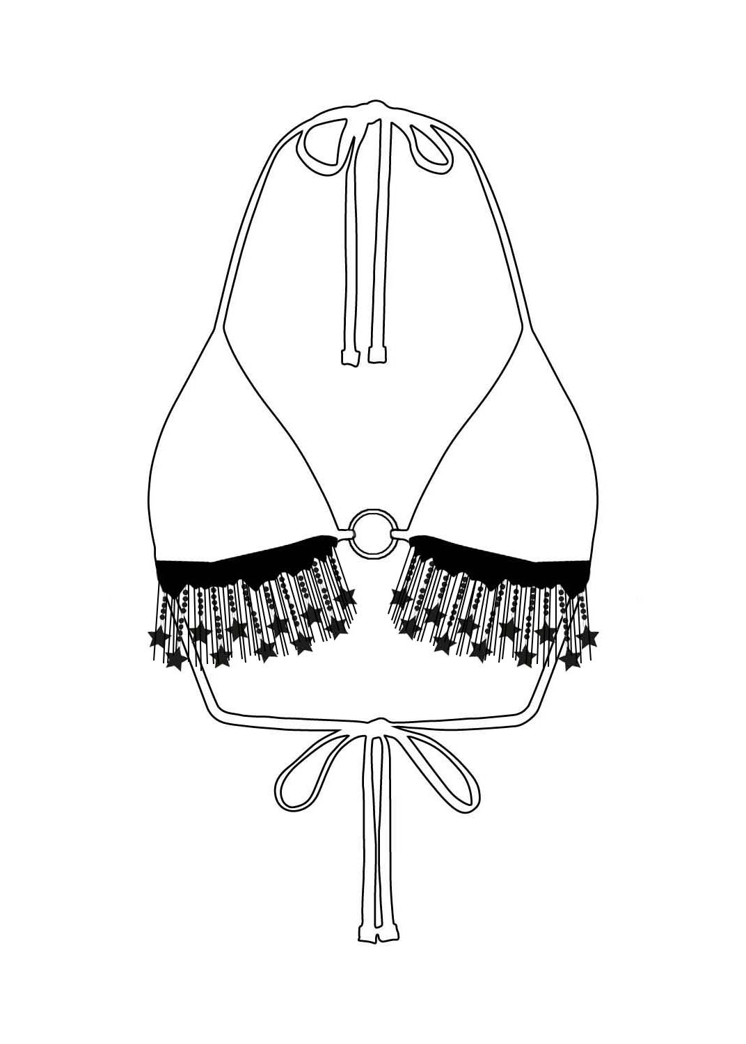 Custom Star Fringed O-Ring Triangle Top