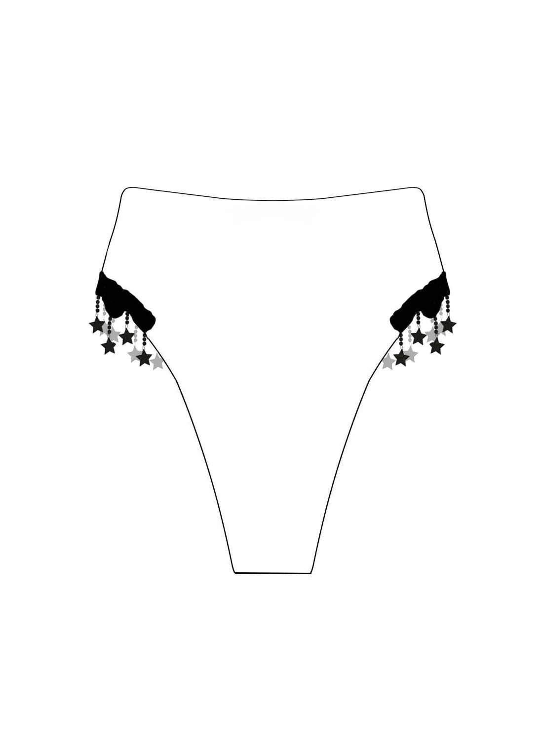 Custom Star Hip High Waisted High Cut Bottoms