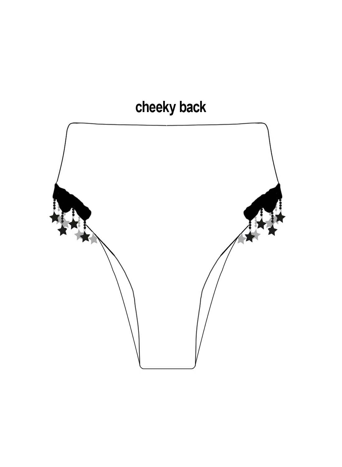 Custom Star High Waisted Bottoms - Regular/Cheeky/Thong
