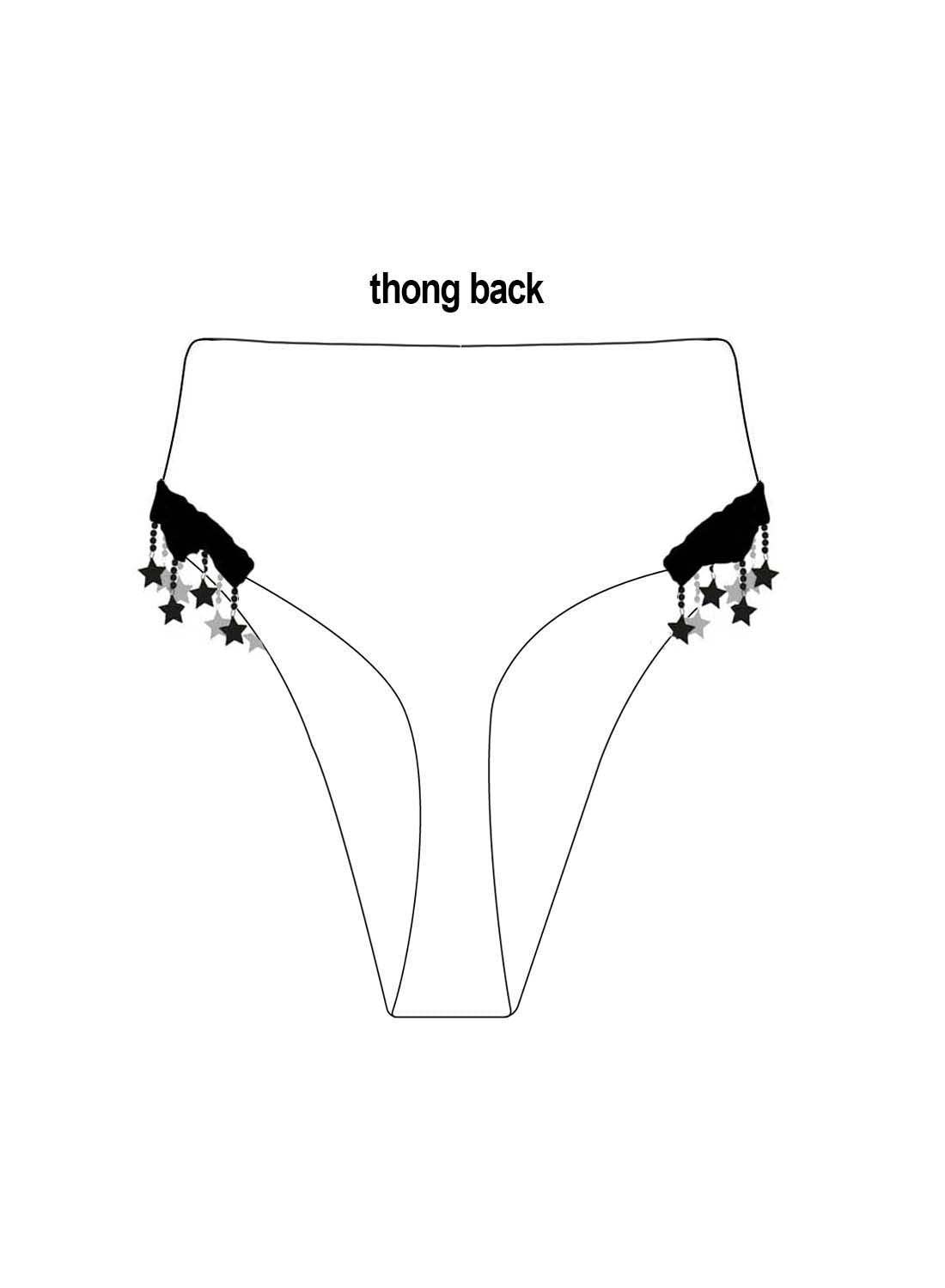 Custom Star High Waisted Bottoms - Regular/Cheeky/Thong