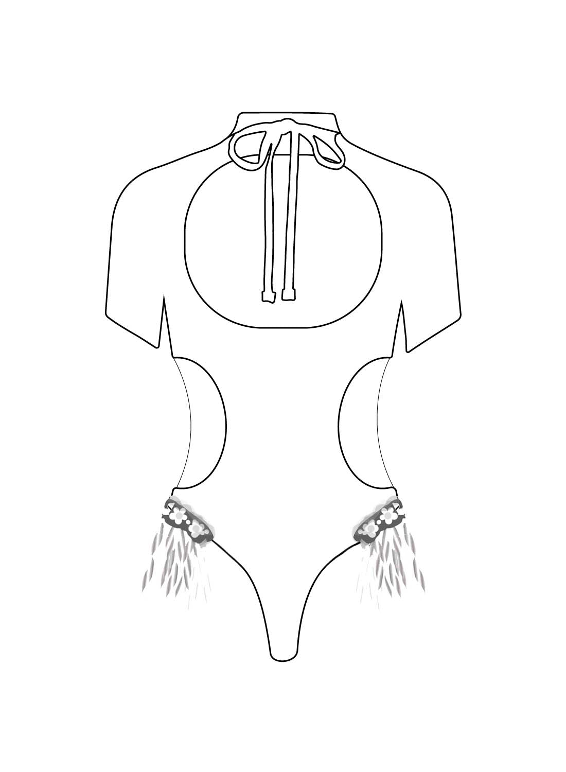Custom Cut Out Iridescent Bodysuit
