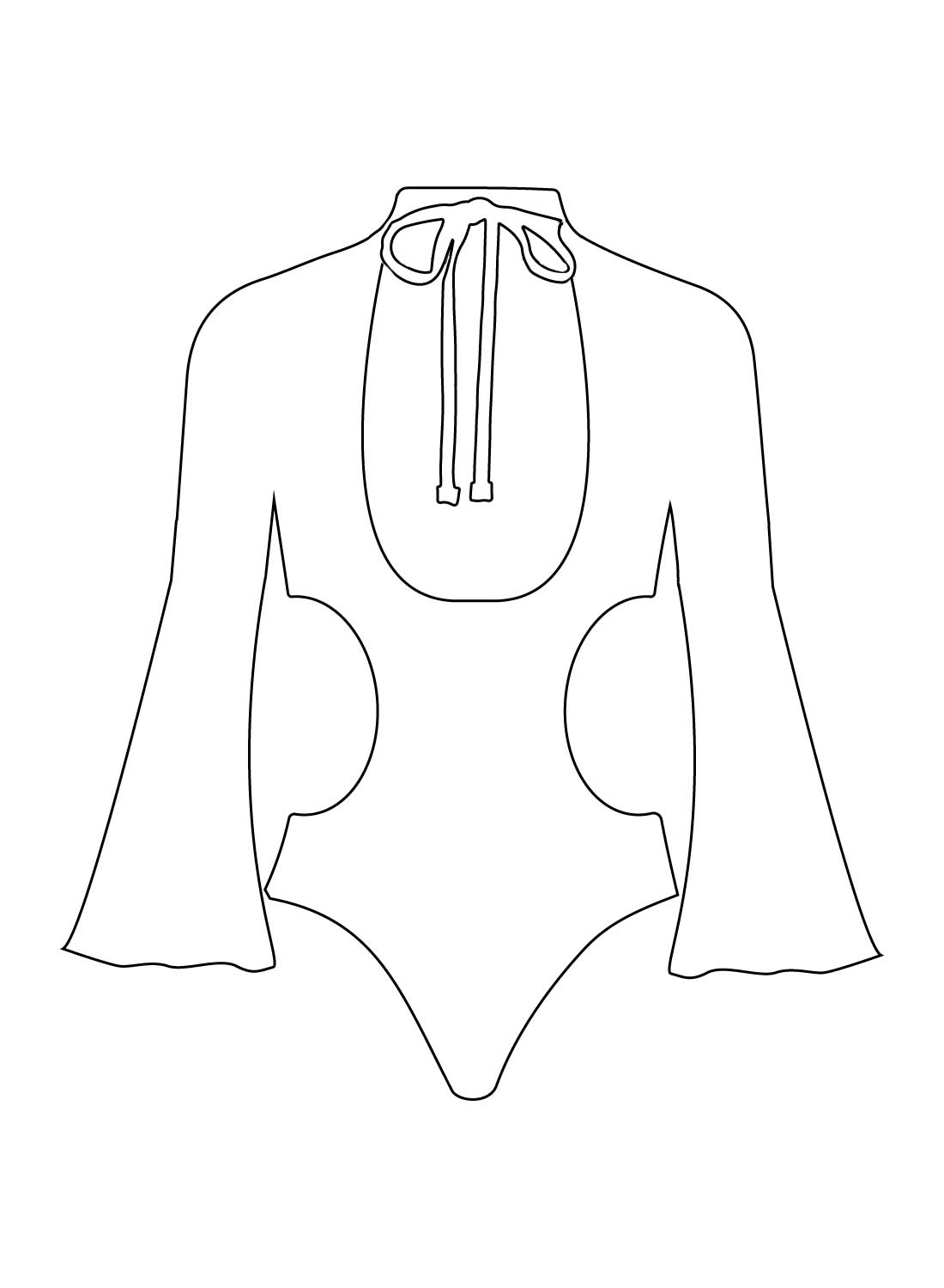 Custom Cut Out Circle Sleeve Bodysuit