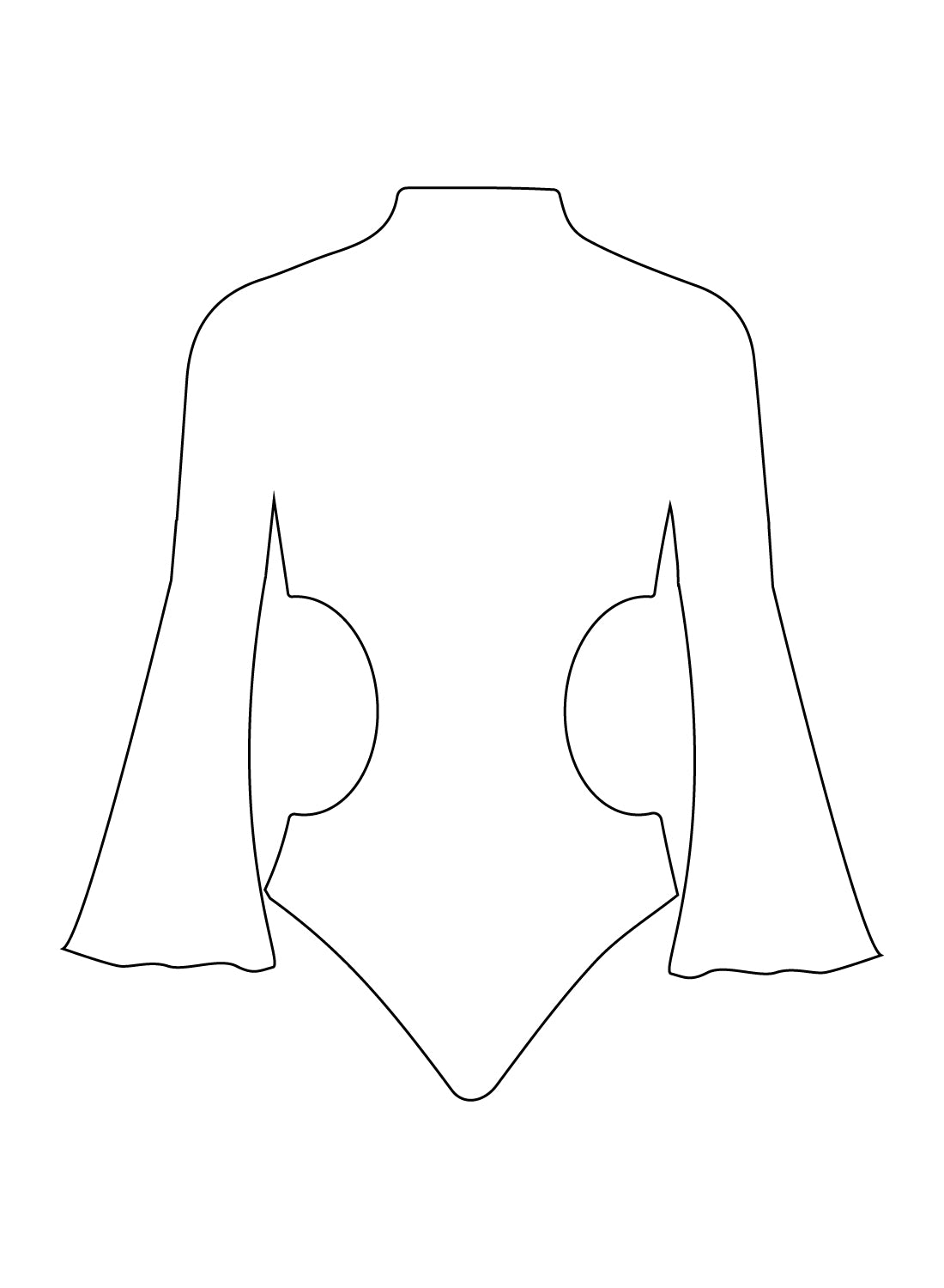 Custom Cut Out Circle Sleeve Bodysuit