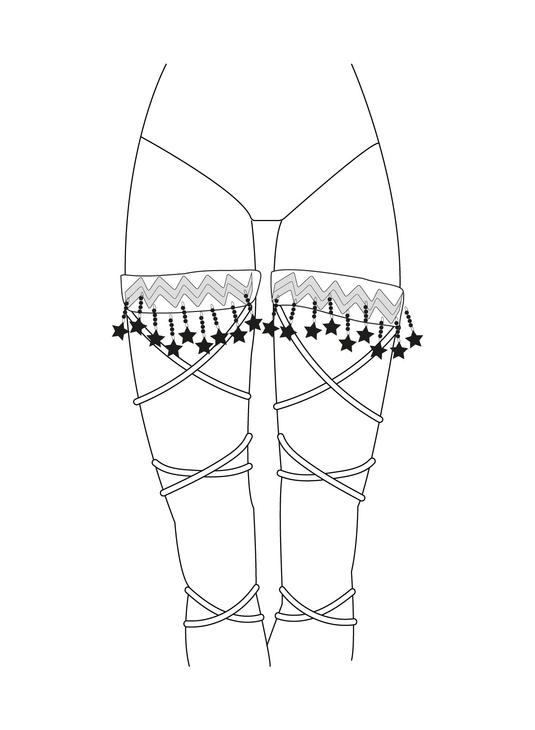 Custom Star Leg Cuffs with Leg Ties