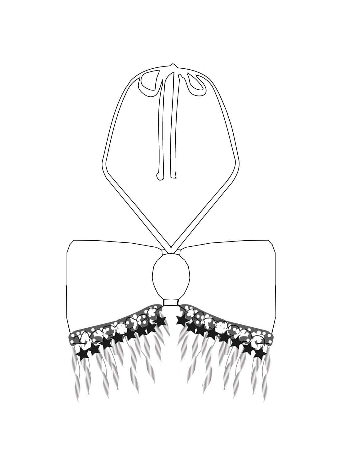 Custom Mini Star Iridescent Keyhole Bandeau Top