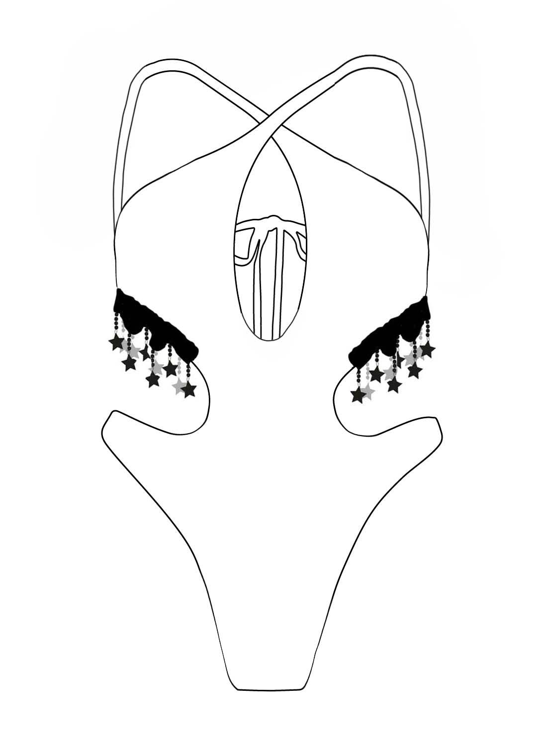 Custom Star Halter Bodysuit