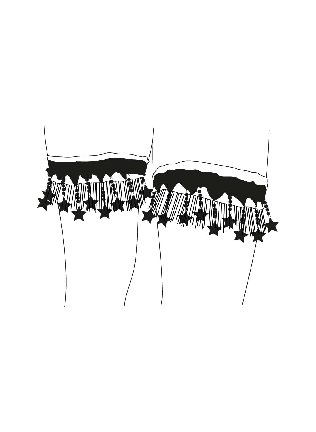 Custom Star Fringed Leg Cuffs