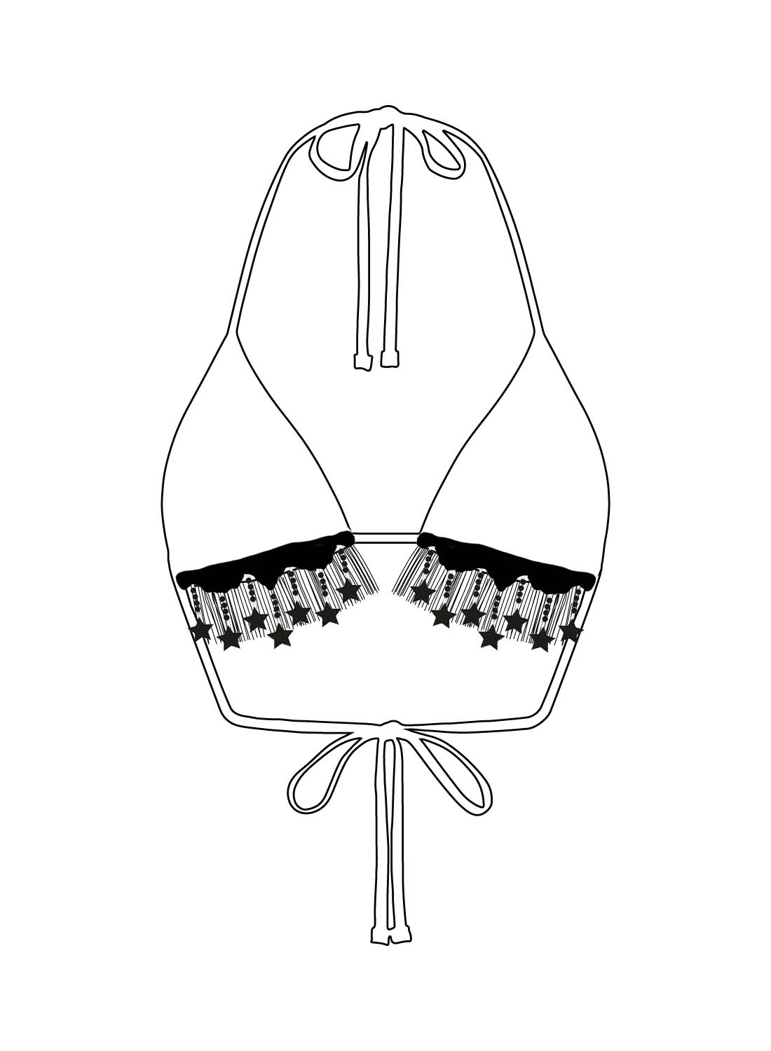 Custom Star Fringed Triangle Top