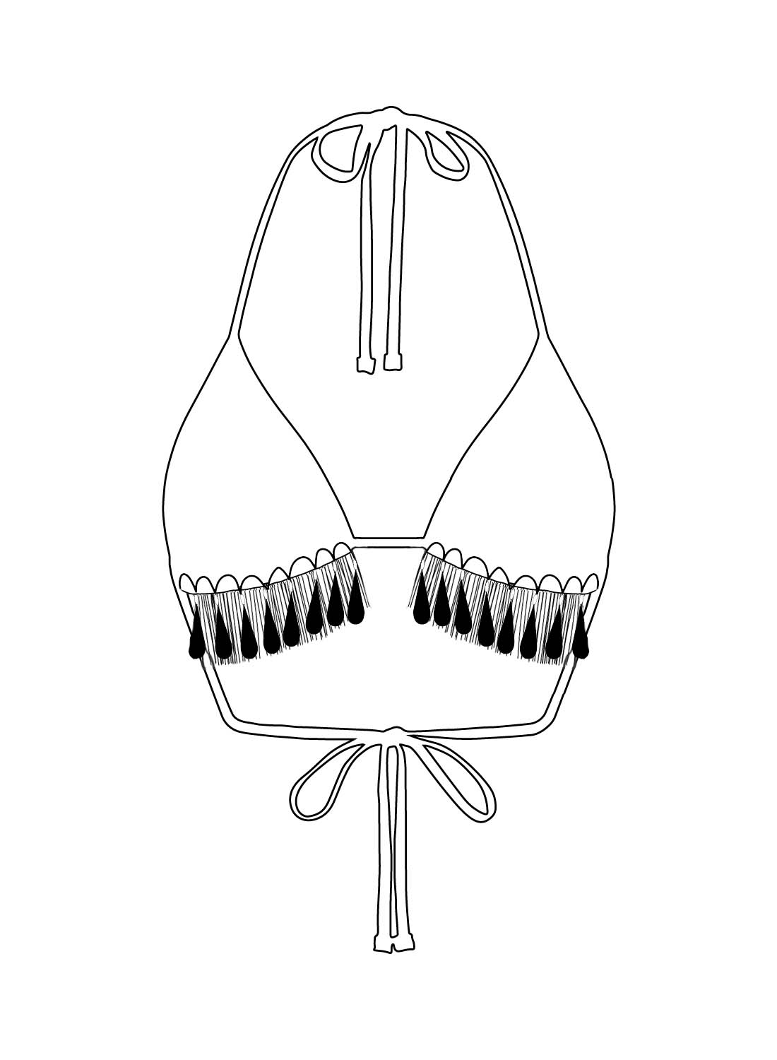 Custom Teardrop Fringed Triangle Top