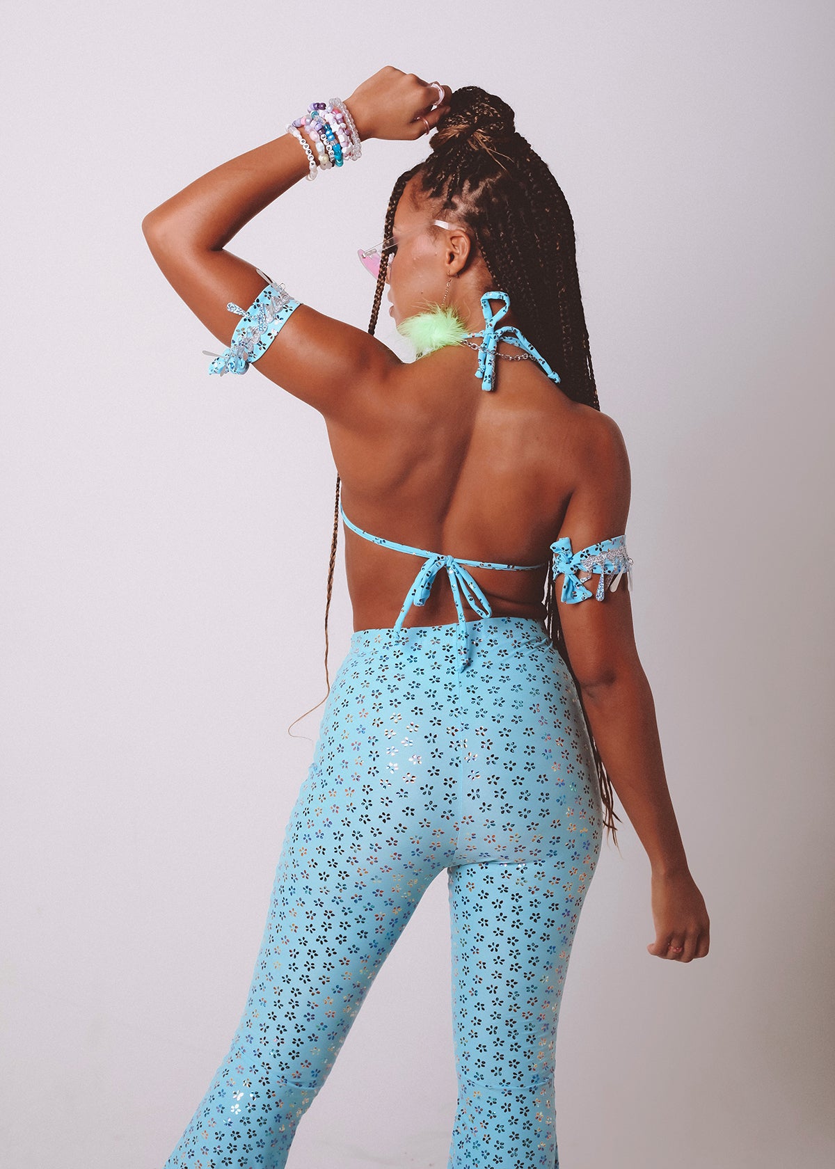 Baby Blue Gypsy String Bandeau Top and Festival Flares