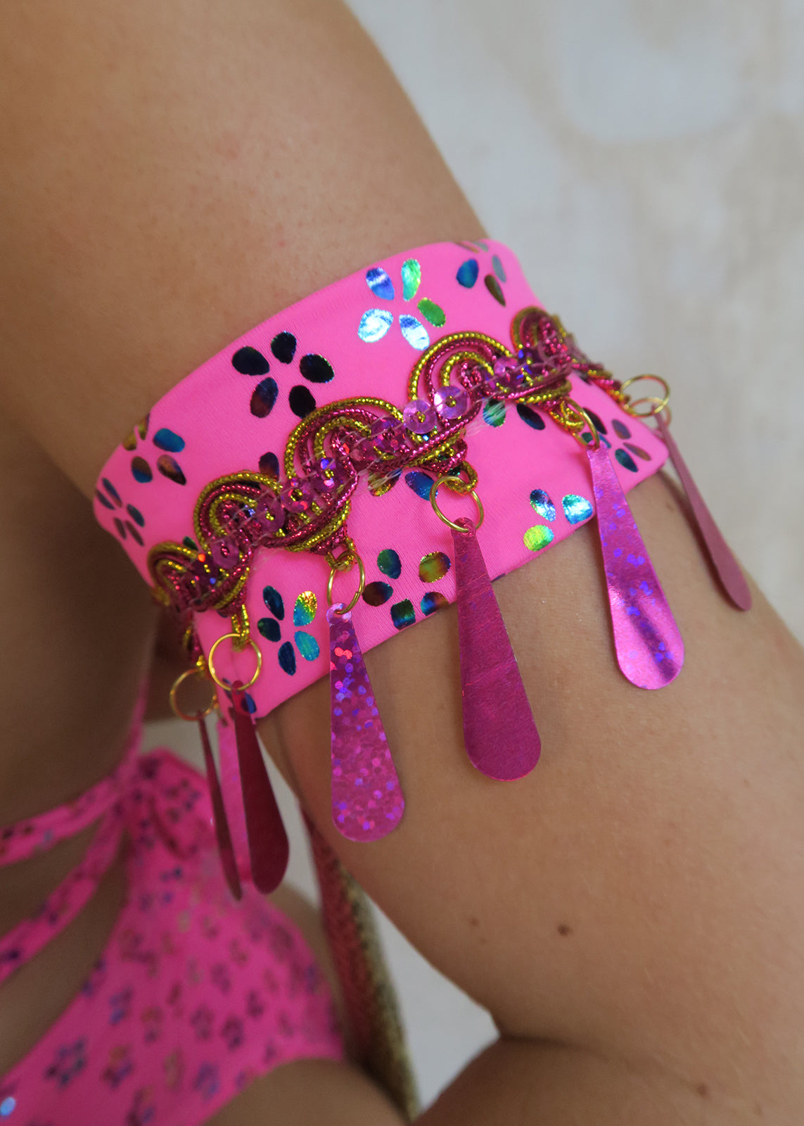 Bright Pink Gypsy Pink Teardrop Arm Cuffs