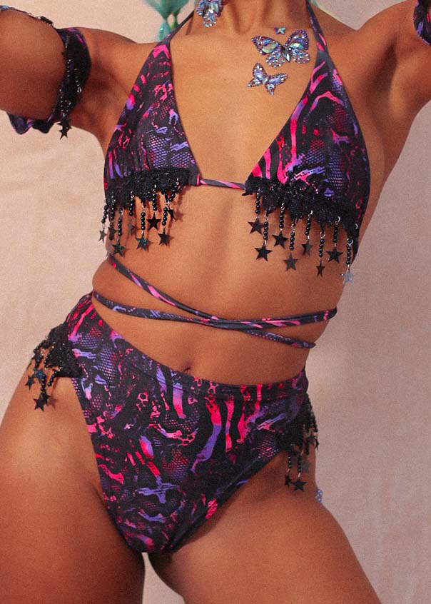 Summersnake Star Triangle Top and Hip Star Thong Bottoms